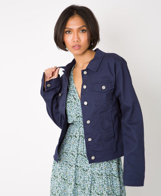 KRISP Button Front Classic Denim Jacket (10993)