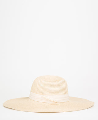 KRISP Pearl Rim Straw Floppy Sun Hat