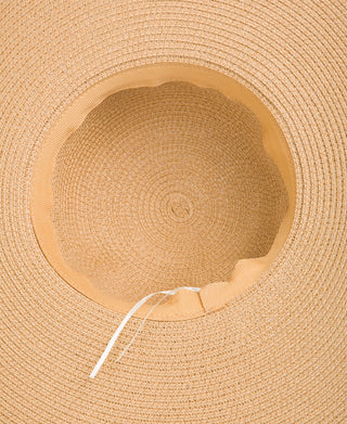 KRISP Pearl Rim Straw Floppy Sun Hat