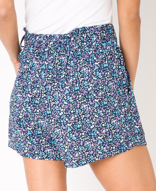 KRISP Tie Belted Waist Floral Print Shorts (11088)