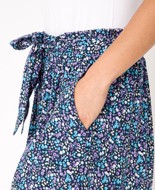 KRISP Tie Belted Waist Floral Print Shorts (11088)
