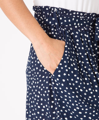 KRISP Tie Belted Waist Ditsy Spot Print Shorts (11089)