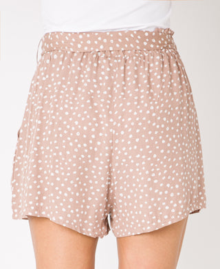 KRISP Tie Belted Waist Ditsy Spot Print Shorts (11089)