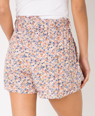KRISP Tie Belted Waist Multicolour Flower Print Shorts (11091)