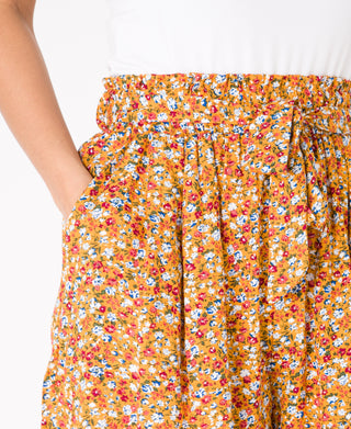KRISP Tie Belted Waist Multicolour Flower Print Shorts (11091)