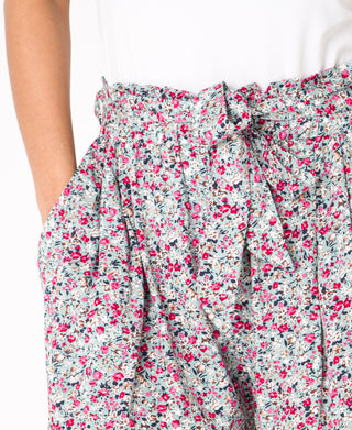 KRISP Tie Belted Waist Multicolour Flower Print Shorts (11091)