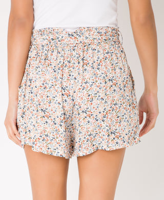 KRISP Tie Belted Waist Multicolour Flower Print Shorts (11091)