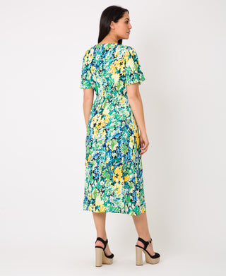 KRISP Cap Sleeve Floral Midi Dress (11093)