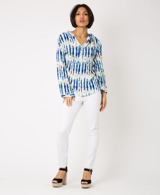 KRISP Tie-Dye Print Long Sleeve Loose Fit Top (11094)