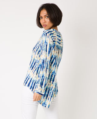 KRISP Tie-Dye Print Long Sleeve Loose Fit Top (11094)