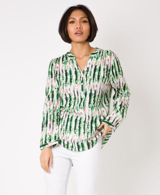 KRISP Tie-Dye Print Long Sleeve Loose Fit Top (11094)