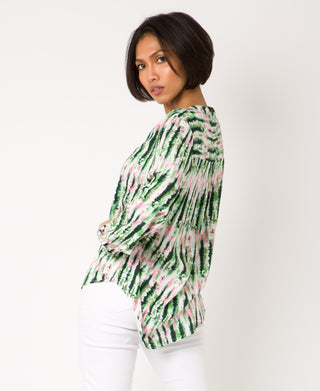 KRISP Tie-Dye Print Long Sleeve Loose Fit Top (11094)