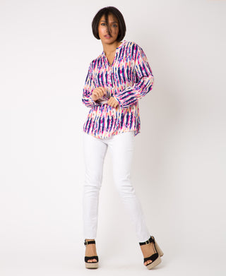 KRISP Tie-Dye Print Long Sleeve Loose Fit Top (11094)