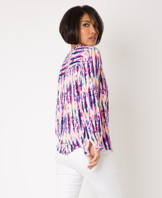 KRISP Tie-Dye Print Long Sleeve Loose Fit Top (11094)