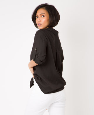 KRISP Turn Up Sleeve Button Down Basic Shirt (11096)