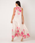 KRISP Floral Print Pleated Satin Halterneck Maxi Dress (11110)