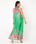 KRISP Floral Print Pleated Satin Halterneck Maxi Dress (11110)