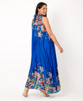 KRISP Floral Print Pleated Satin Halterneck Maxi Dress (11110)