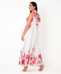 KRISP Floral Print Pleated Satin Halterneck Maxi Dress (11110)