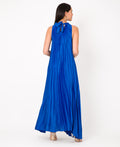 KRISP Plain Pleated Satin Halterneck Maxi Dress (11111)