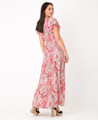 KRISP Floral Multi Print Shirred Waist Tiered Maxi Dress (11119)