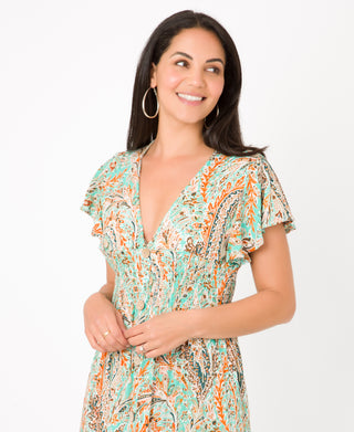 KRISP Floral Multi Print Shirred Waist Tiered Maxi Dress (11119)