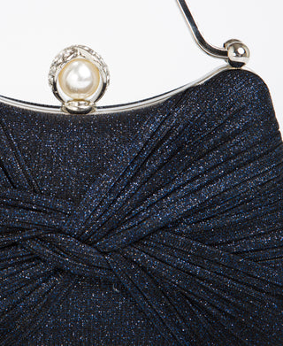KRISP Pearl Lock Firm Grab Handle Glitter Clutch Bag