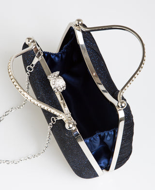 KRISP Pearl Lock Firm Grab Handle Glitter Clutch Bag