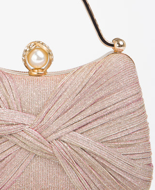 KRISP Pearl Lock Firm Grab Handle Glitter Clutch Bag