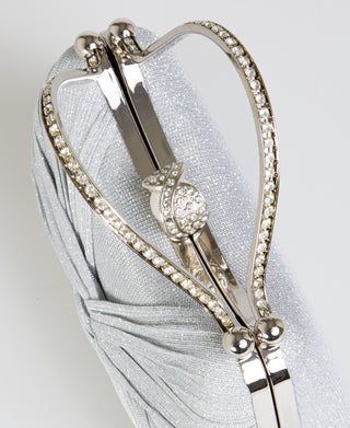 KRISP Pearl Lock Firm Grab Handle Glitter Clutch Bag