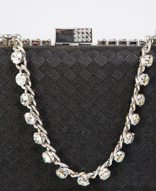 KRISP Chain & Diamante Handle Box Clutch Bag