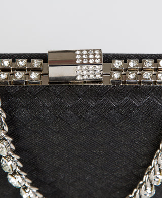 KRISP Chain & Diamante Handle Box Clutch Bag