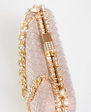 KRISP Chain & Diamante Handle Box Clutch Bag