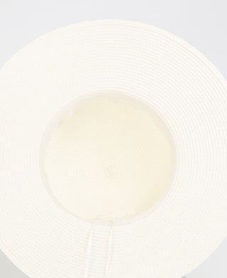 KRISP Spotted Ribbon Straw Sun Hat