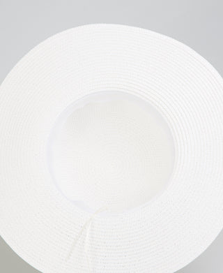 KRISP Spotted Ribbon Straw Sun Hat