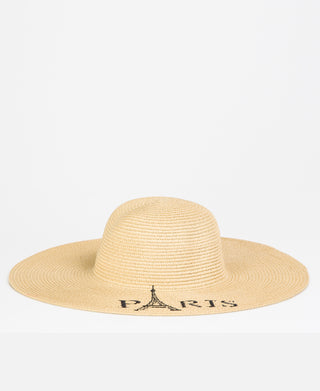 KRISP PARIS Printed Large Rim Straw Sun Hat