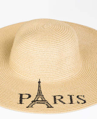 KRISP PARIS Printed Large Rim Straw Sun Hat