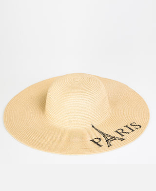 KRISP PARIS Printed Large Rim Straw Sun Hat
