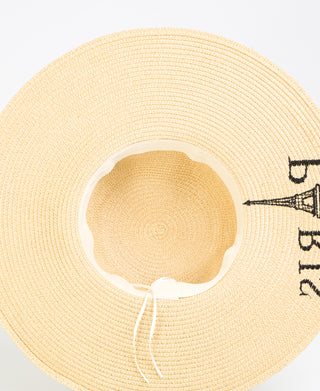 KRISP PARIS Printed Large Rim Straw Sun Hat