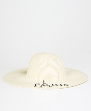 KRISP PARIS Printed Large Rim Straw Sun Hat