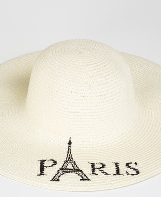KRISP PARIS Printed Large Rim Straw Sun Hat