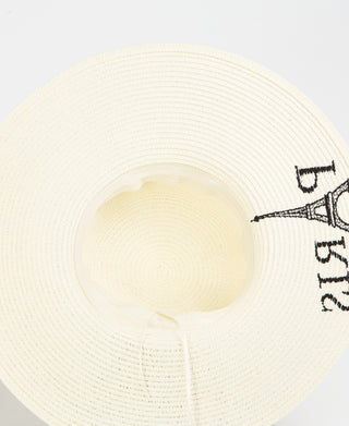 KRISP PARIS Printed Large Rim Straw Sun Hat
