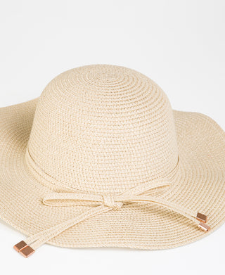 KRISP Straw Bow Plain Sun Hat