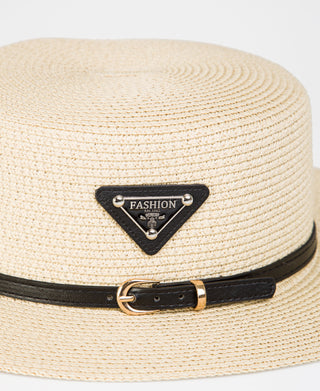 KRISP FASHION Detail Straw Boater Sun Hat