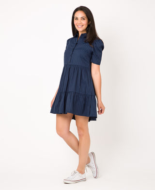 KRISP Women Tiered Smock Shirt Dress (11137)