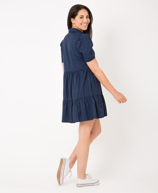 KRISP Women Tiered Smock Shirt Dress (11137)