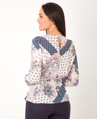 KRISP Women Printed Side Gathered Top (11141)