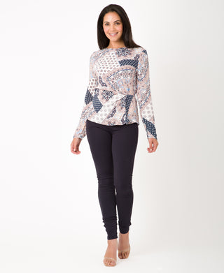 KRISP Women Printed Side Gathered Top (11141)