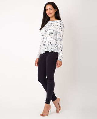KRISP Women Printed Side Gathered Top (11141)