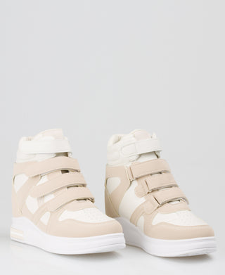 KRISP Colour Block High Top Velcro Fashion Trainers (15953)